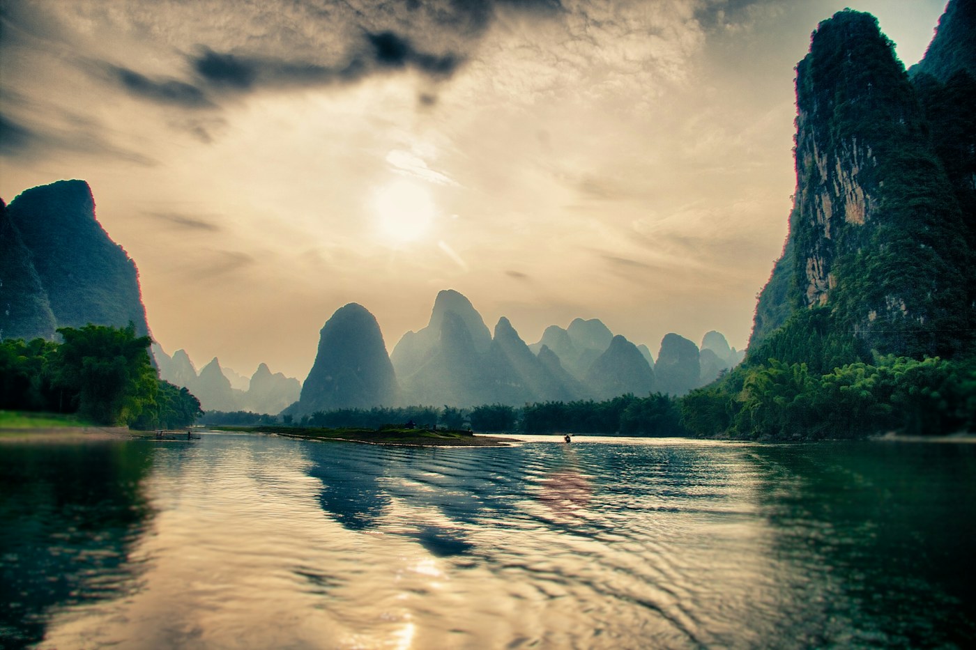 Karst peaks along the Li River in southern China